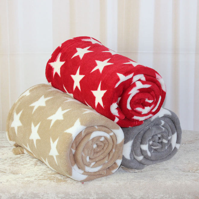 Home Decro Star Christmas Knit Flannel Fleece Throw Blanket for Bed Sofa Wholesales
